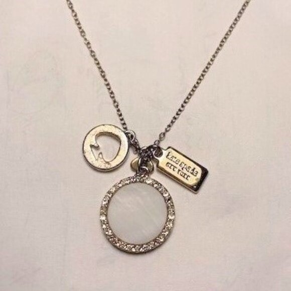 Kate Spade Cubic Zirconia and Glass Stones Gold Charm Pendant Necklace - Picture 3 of 4